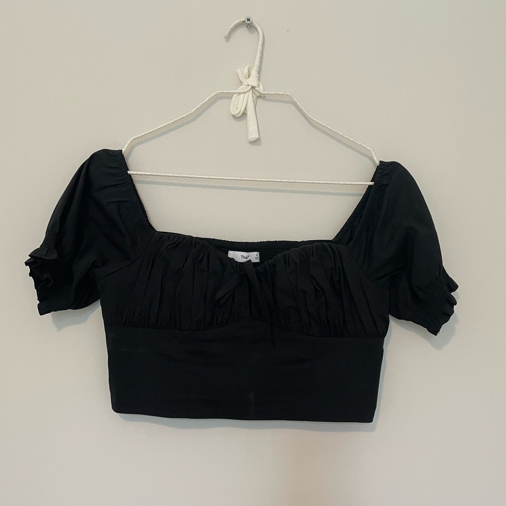 Off shoulder black crop top